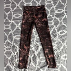 Altheta Girl High Rise Chit Chat Tight Brown and Orange Marble Leggings Sz 14